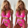 New Lace Sexy Lingerie Transparent Hot Lace Erotic Underwear Bra Set and Garter Hot Erotic Sleepwear Likable  Appeal