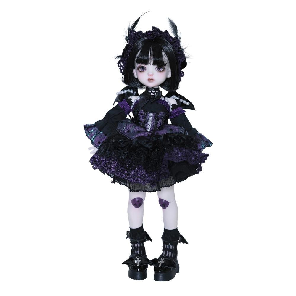 ShugaFairy 1/6 BJD Кукла Эдит Полный Комплект Черно-Фиолетовый Маленький Демон с Черепными Суставами и Платьем Высококачественная Аниме Фигурка из Смолы