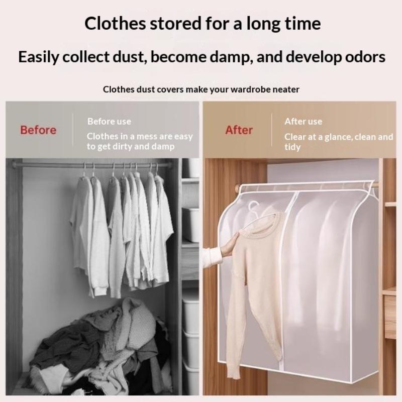 Пылезащитный чехол для одежды большой вместимости, подвесной чехол для хранения одежды, платья, костюма, пальто, с утолщением