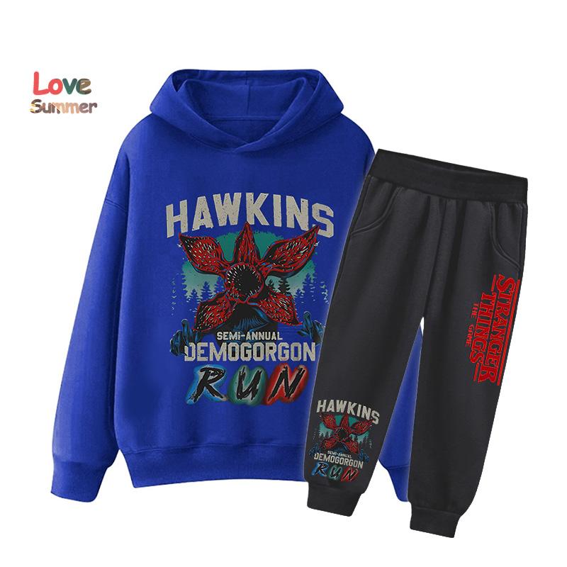 2025 Дешевые Популярные Новинки для Мальчика Девочки Повседневная Одежда Stranger Things Графика Повседневный Стиль Осень Зима Худи Спортивный Костюм