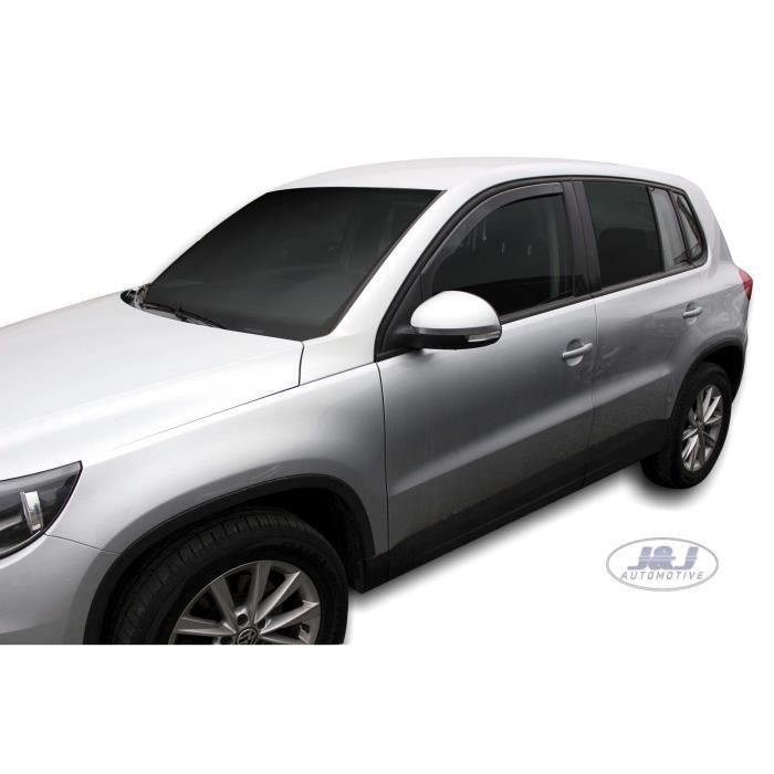 Дефлекторы воздуха - J&J AUTOMOTIVE - Volkswagen Tiguan - Тонированный - Усиленный акрил - Легкая установка