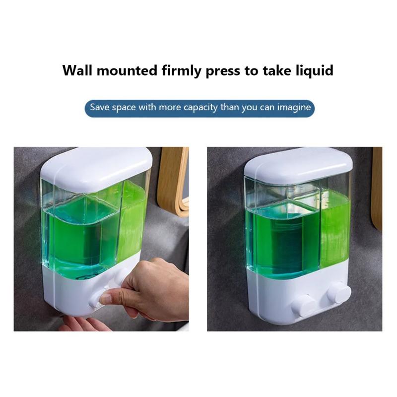 500/1000ML multifunctional wall mounted manual press soap dispenser, universal shampoo and shower gel container bottle dispenser