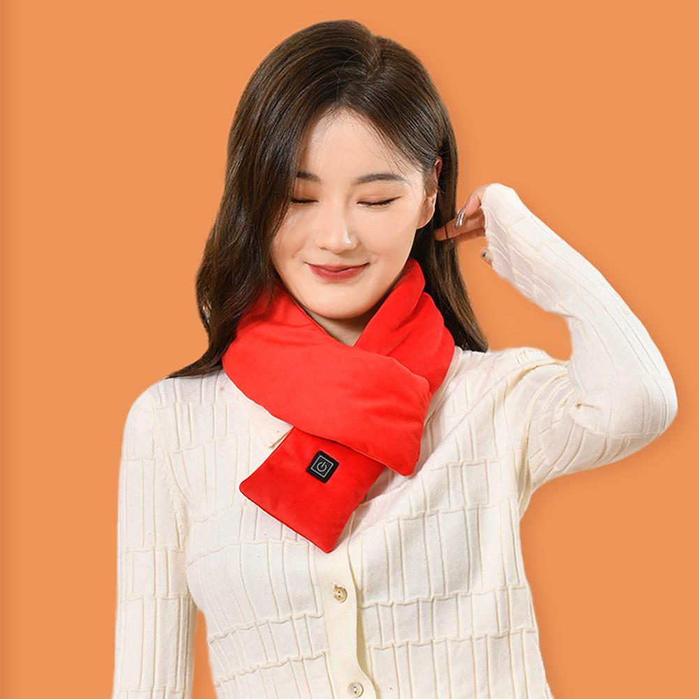 USB Women Men Heating Scarf Temperature Scarf 3 Gears Adjustable USB Charging Heat Control Neck Warmer For Cycling Camping