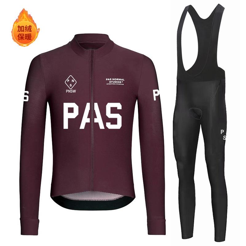 Winter Outdoor Sports Long-sleeved Cycling Clothes Men and Women Quick-drying Fleece Double Arrow Seat Cushion 2026 Winter Fleece Cycling Clothes Set