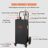 Fuel Caddy Fuel Storage Tank 35 Gallon 4 Wheels with Manuel Pump, Black