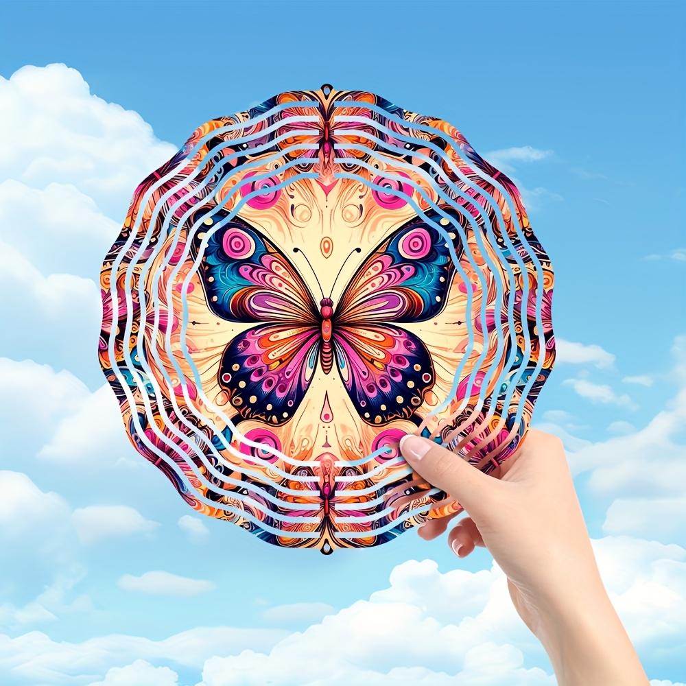 Флюгер-бабочка из нержавеющей стали 25 см, красочный колышущийся садовый декор для внутреннего и наружного двора, патио, подвесное искусство