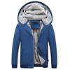Men's Solid Color Zipper Hooded Plus Velvet Autumn and Winter  Thick Jacket Men's Warm Top