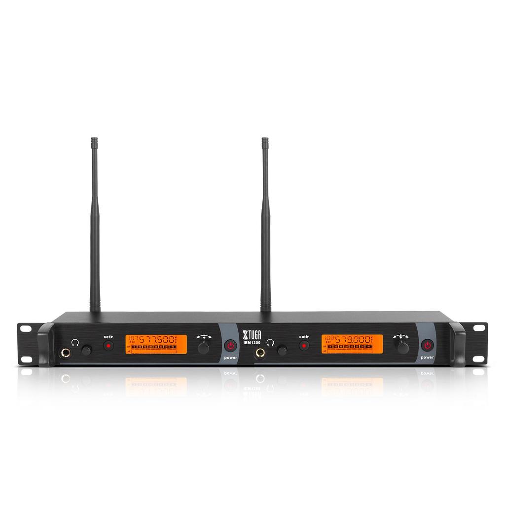 XTUGA Двухканальная беспроводная UHF система ушного мониторинга