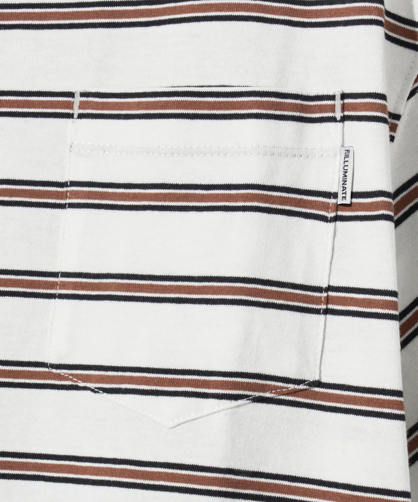 FILLUMINATE Multi-Stripe Pocket T-Shirt - Ivory