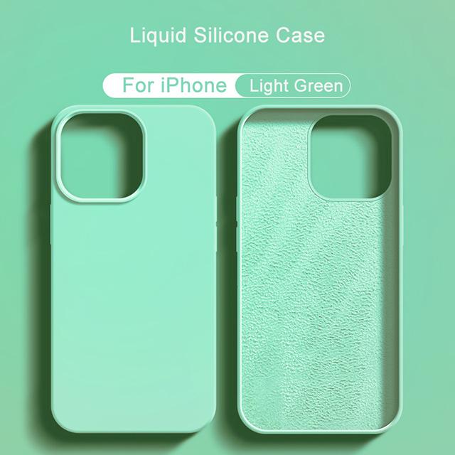 НОВЫЙ Жидкий Силиконовый Чехол Для iPhone 14 12 11 13 15 Pro Max Mini Роскошный Ударопрочный Чехол X XR XS 6 7 8 14 Plus SE Аксессуар