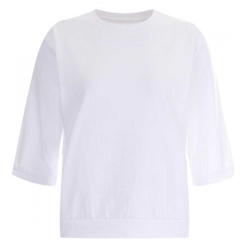 Shop Women Simple Round 5 4 CoTTon 100 Loose FiT T shirT whiTe Dai Wsh 11955