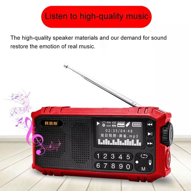 Многофункциональный FM-радио Портативный Bluetooth-динамик со светодиодным дисплеем Поддержка фонарика U-диск TF-карта AUX Дисплей времени Тексты песен