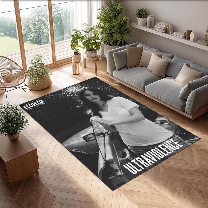 Soft Crystal Velvet Floor Rug,Lana Del Rey Anti Slip Decorative Carpet, Plush Area Mat For Indoor Home Decoration