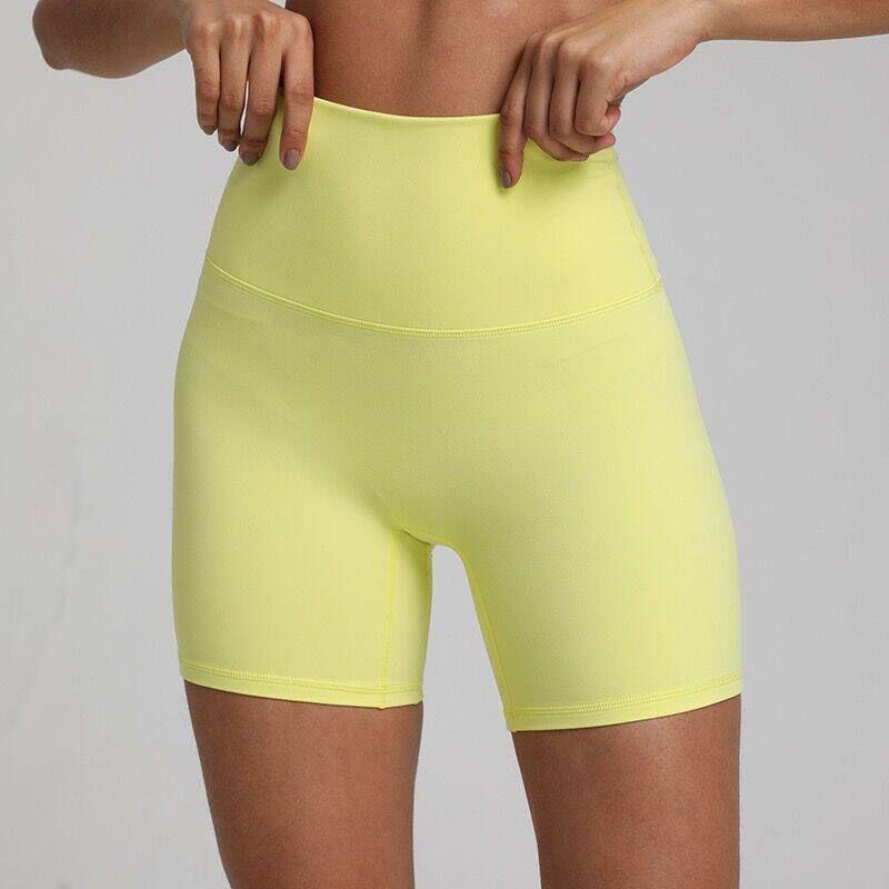 Exported Breathable Tight-Fitting Yoga Shorts with a High Waist, Elastic Peach Butt Lift, and Three-Quarter Length for Fitness
