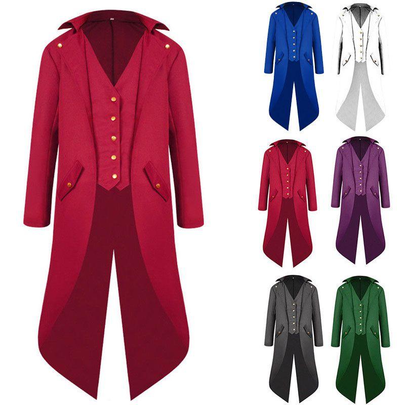 Роскошное пальто в викторианском стиле для мужчин с изысканным корсетным стилем и застежкой на пуговицы спереди