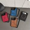 Retro PU Leather Hinge Full Protection Shockproof For MagSafe Magnetic Phone Case For Apple iPhone Ultra 18 Fold Hard Cover