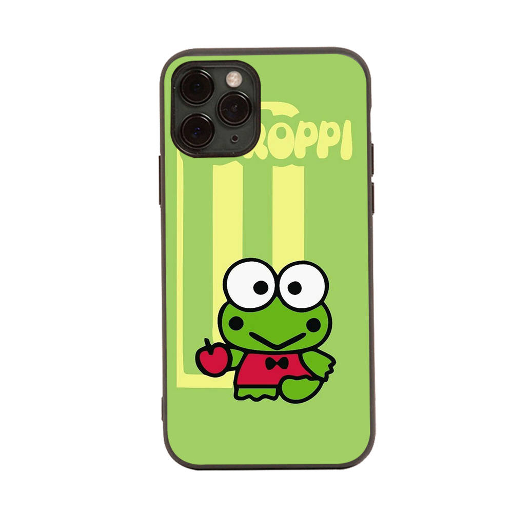 HK19 Lovely Keroppi Black Sofe Case for iPhone 16 15 Plus 14 13 Pro 8 SE XR XS Max P30 Nova 5T Y5P Y6 Y7 Y8P Y9 Realme C30 C33 C31 VIVO Y36 V27
