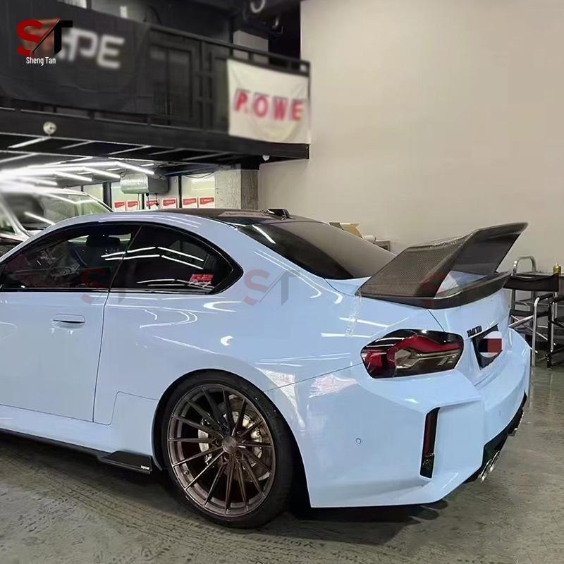 BMW M2 G87 Carbon Fiber N Style Rear Spoiler & Double Layer Wing Diffuser