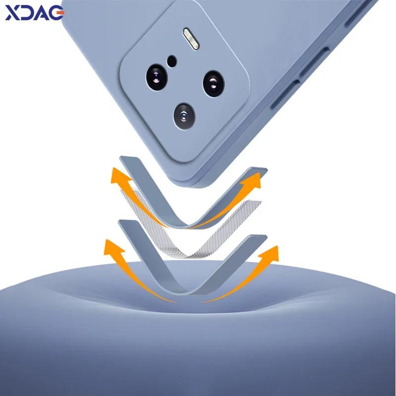 Square Liquid Silicone Phone Case for Xiaomi 13 13T Pro Ultra Lite 360 Protective Soft Back Cover Mi 13Pro 13Lite Shockproof Bag