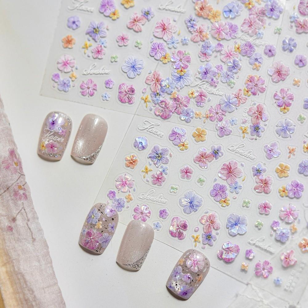DIY Nail Art Stickers Self Adhesive Manicure Stickers Long Lasting Flowers Nails Decals Nail Art