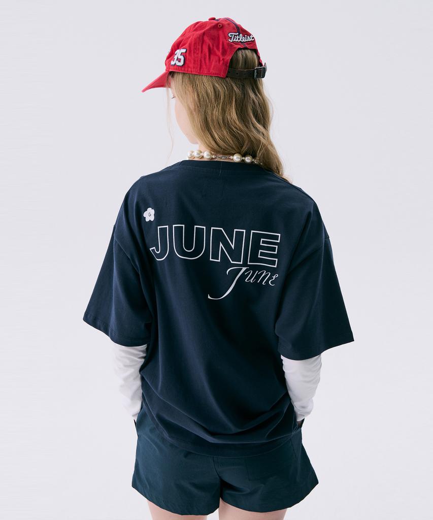 JUNEJUNE SPACE Том 11. Базовая футболка с логотипом_Темно-синий(Vol11. Базовая футболка с логотипом_Темно-синий)