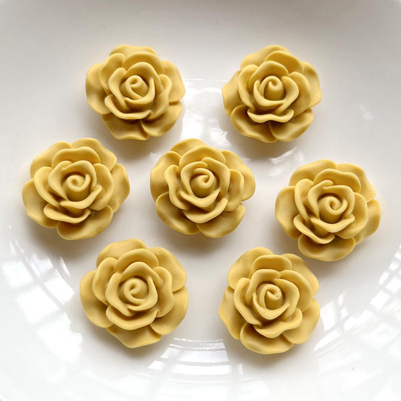 10pcs Beautiful Rose Resin Rhinestone Wedding Decoration Flower Scrapbook Jewelry Making Accessories DIY Resin Flat Back