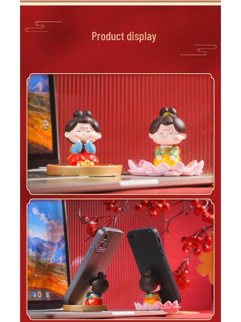 Подставка для телефона в виде дамы эпохи Тан - Милое настольное украшение, Смоляная фигурка для дома или гостиной.