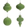 4 шт. Бархатные елочные шары Пластиковый флокированный декор с металлическими подвесками