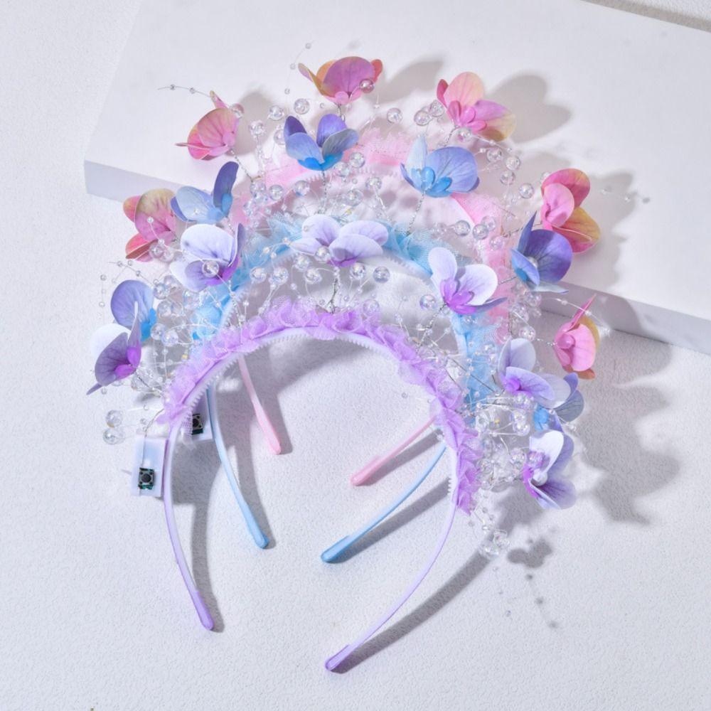 Butterfly Decoration LED Light-Up Hairband Sweet Flower Headband Birthday Party