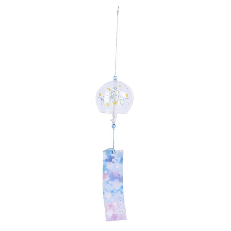 1Pc Glass Wind Chimes Hanging Craft Wind Bell Home Decors Sakura Pattern