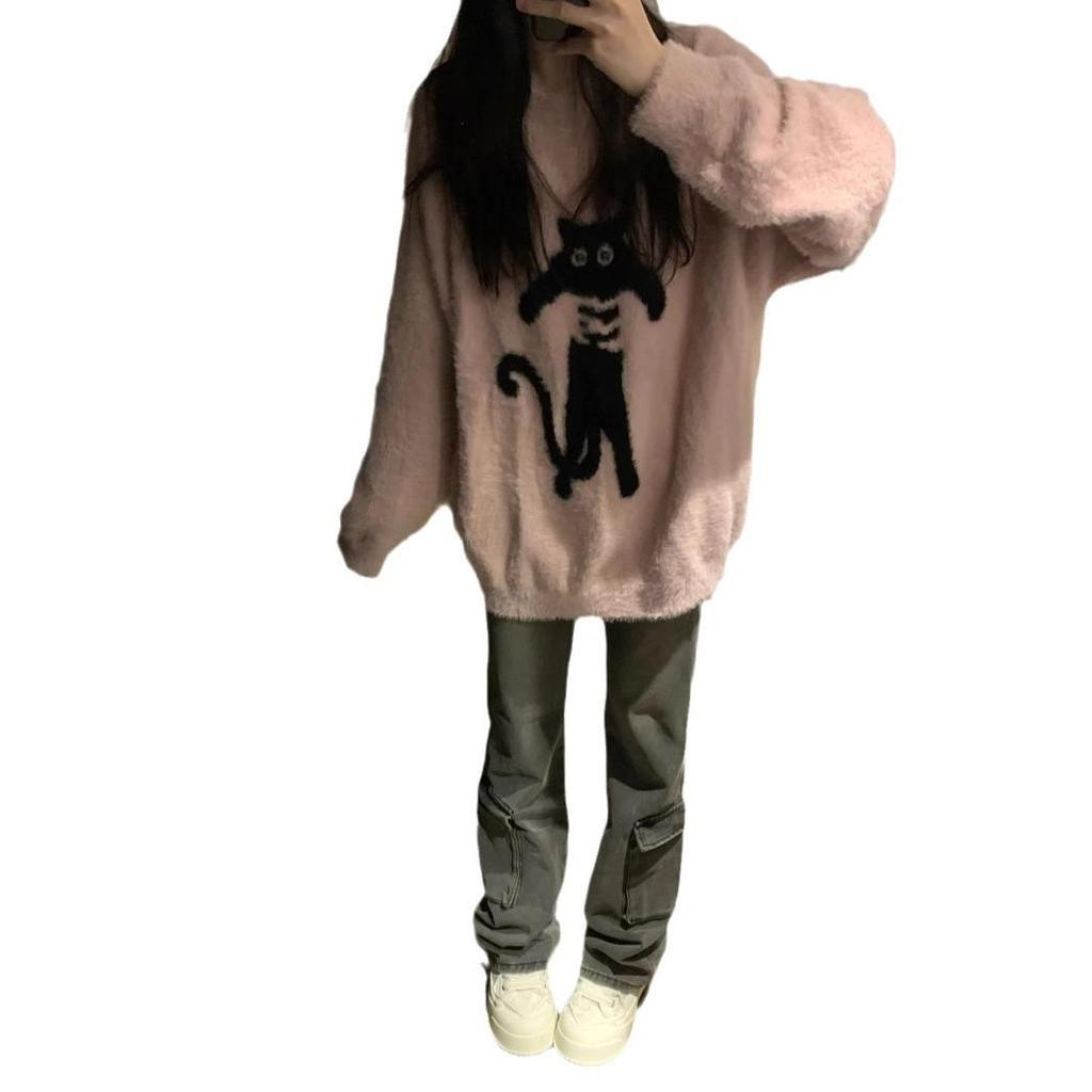 Женский свитер оверсайз в ленивом стиле из мягкого трикотажа - Теплый, удобный пуловер с круглым вырезом