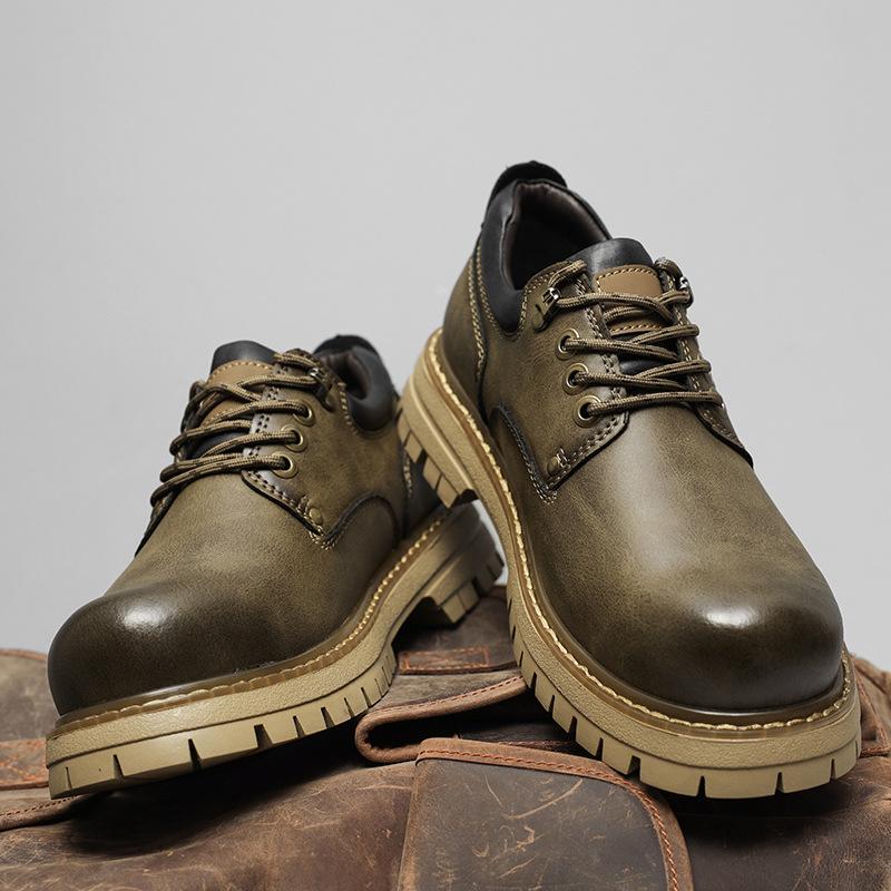 Мужские ботинки мартин низкие рабочие ботинки 2025 новые уличные в ретро стиле повседневные универсальные с большой головой модная обувь
