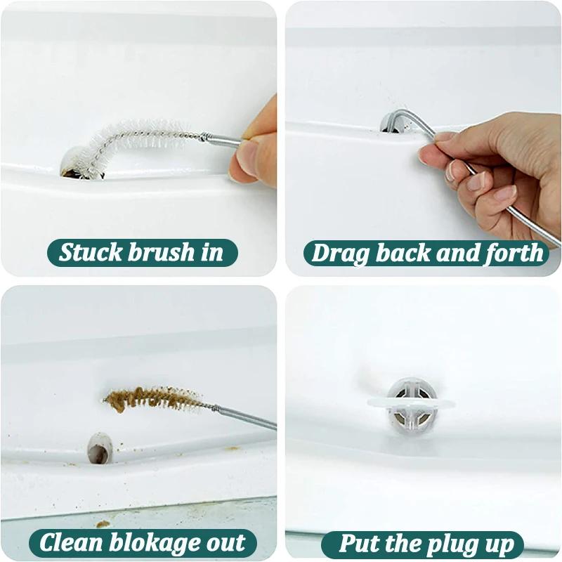 5PCS Refrigerator Drain Clean Brush Wash Brush Suction Syringe Hose Fridge Cleaner Stick Dredge Tool 1.5M Drain Hole Kit