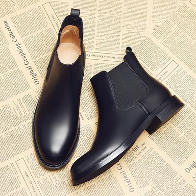 Женские короткие ботинки, новые осенне-зимние ботинки из бархата на толстом каблуке, ботинки челси в британском стиле, тонкие ботинки, ботинки-сигареты