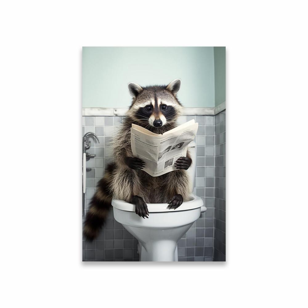 Funny Nice Animal Art Posters Animal Dog Cat Wall Art Prints Fun Bath Wall Decoration Canvas Painting Modern Toilet Decoration