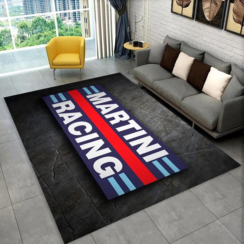 Коврик Martini Racing Сине-красная полоска Декор для дома Нескользящий Прочный Современный Коврик для пола в гостиную с логотипом