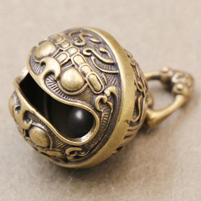 Подвеска-колокольчик из латуни, брелок в китайском стиле, ожерелье с колокольчиком в виде животного, ювелирные изделия ручной работы, винтажные брелки, ювелирные аксессуары