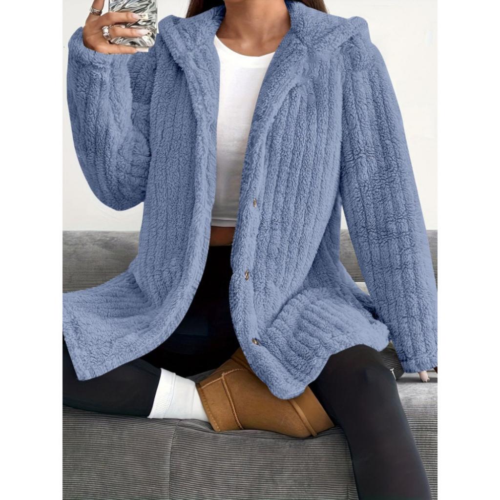 Женская однотонная толстовка с капюшоном и длинными рукавами, свободная, плюшевая, для осени и зимы