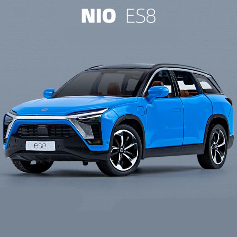 1/24 NIO ES8 внедорожник сплав новая энергия модель автомобиля литой металл игрушечный транспорт модель автомобиля высокая имитация звука и света детские подарки