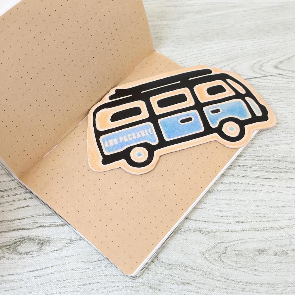 Techno Prime Genuine Leather Bus Bookmark Retro Reading Page Marker Gift