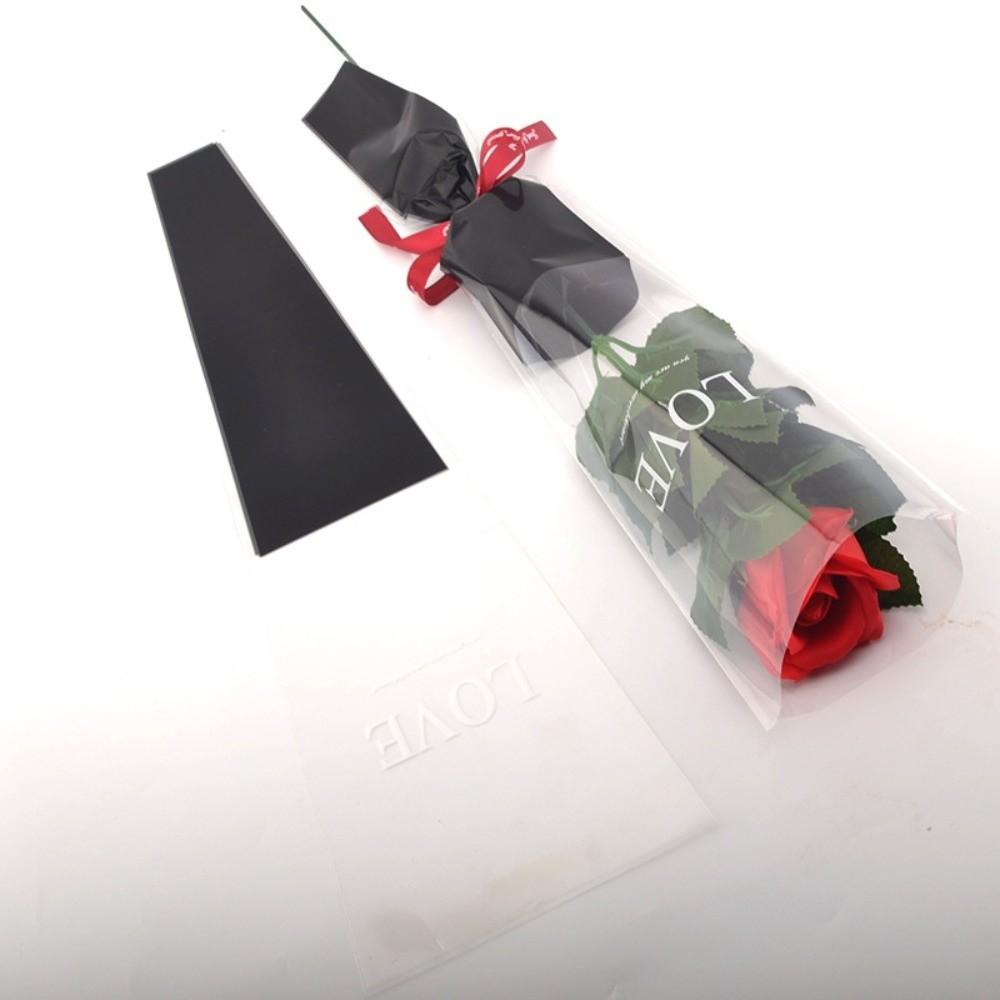 50Pcs Single Flower Flower Wrapping Bag Love Single Rose Sleeves New Bouquet Wrapper Party Supplies