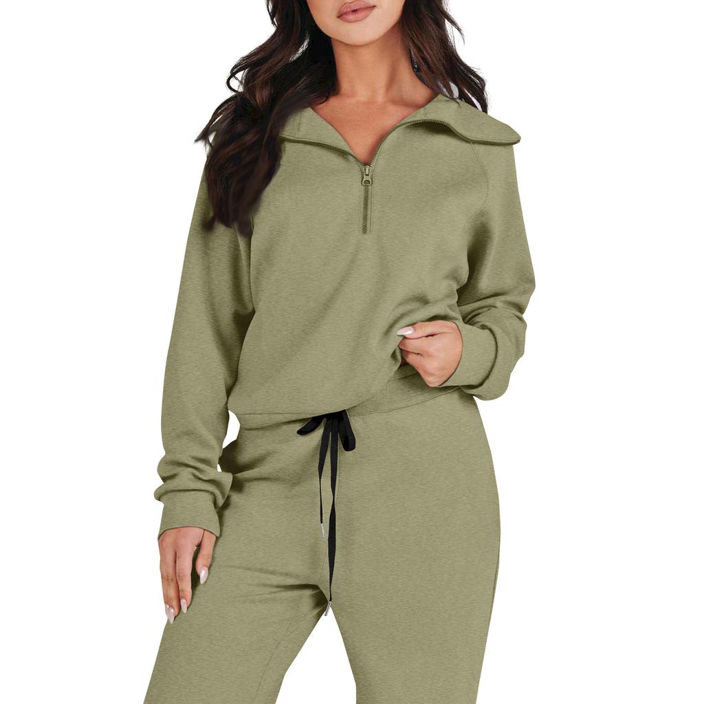 Женский спортивный костюм, осенний оверсайз, толстовка с молнией до половины, спортивные штаны с широкими штанинами, повседневный костюм, спортивная одежда