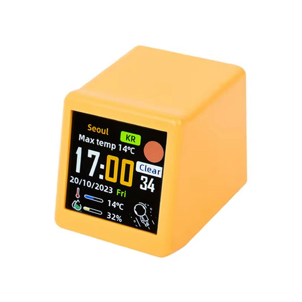 Маленькая портативная умная метеостанция с Wi-Fi, дисплей, погода, температура, влажность, время, будильник, украшение для рабочего стола