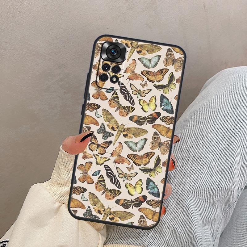 Moths insects botanical butterflies For Xiaomi Redmi Note 13 10 12 11 14 15 Pro Plus Case Cover For Redmi 15 13C 12C 14C 10C 15C