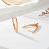 Kinel Glossy Gold Color V Shape Earrings For Women