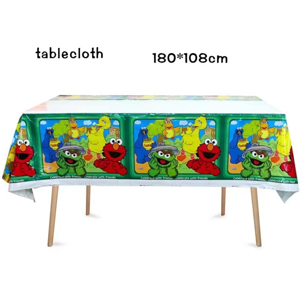 Sesame Cartoon Street Birthday Party Decoration Elmo Birthday Balloon Tablecloth Cup Plate Gift Bag Baby Shower Kid Party Favors