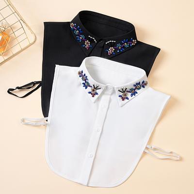 New Arrival Detachable Decorative Collar for Shirts - Versatile Hand-beaded Fake Collar