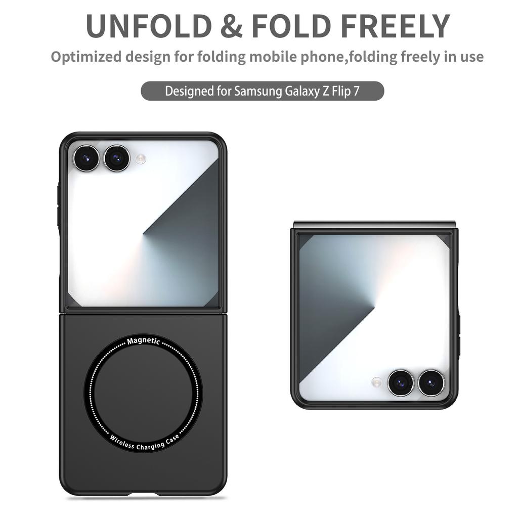 Гладкий чехол для Samsung Galaxy Z Flip 8 ZFlip 7 6 5 4 3 Защита камеры Магнитная беспроводная зарядка Защита от царапин Жесткая крышка
