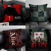 TV Shows Alice In Borderland-B Pillow Case Anti-dustmite Pillowcase Invisible Zipper Silky Short Plush Sofa Cushion Cover