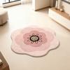 3D Flower Area Rug Absorbent Quick Dry Irregular Plush Floral Floor Mat Washable Non-slip Living Room Bedroom Bathroom Kitchen Decoration Carpet